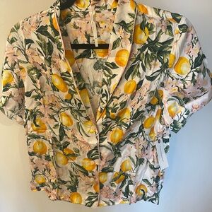 Anthropology Silky Patterned Pajama Top